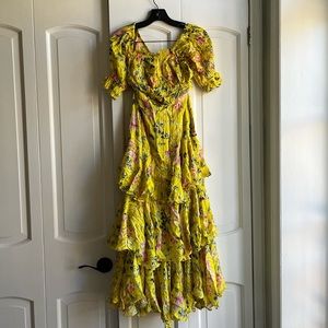 Hemant and Nandita Two-Piece Yellow Floral Set